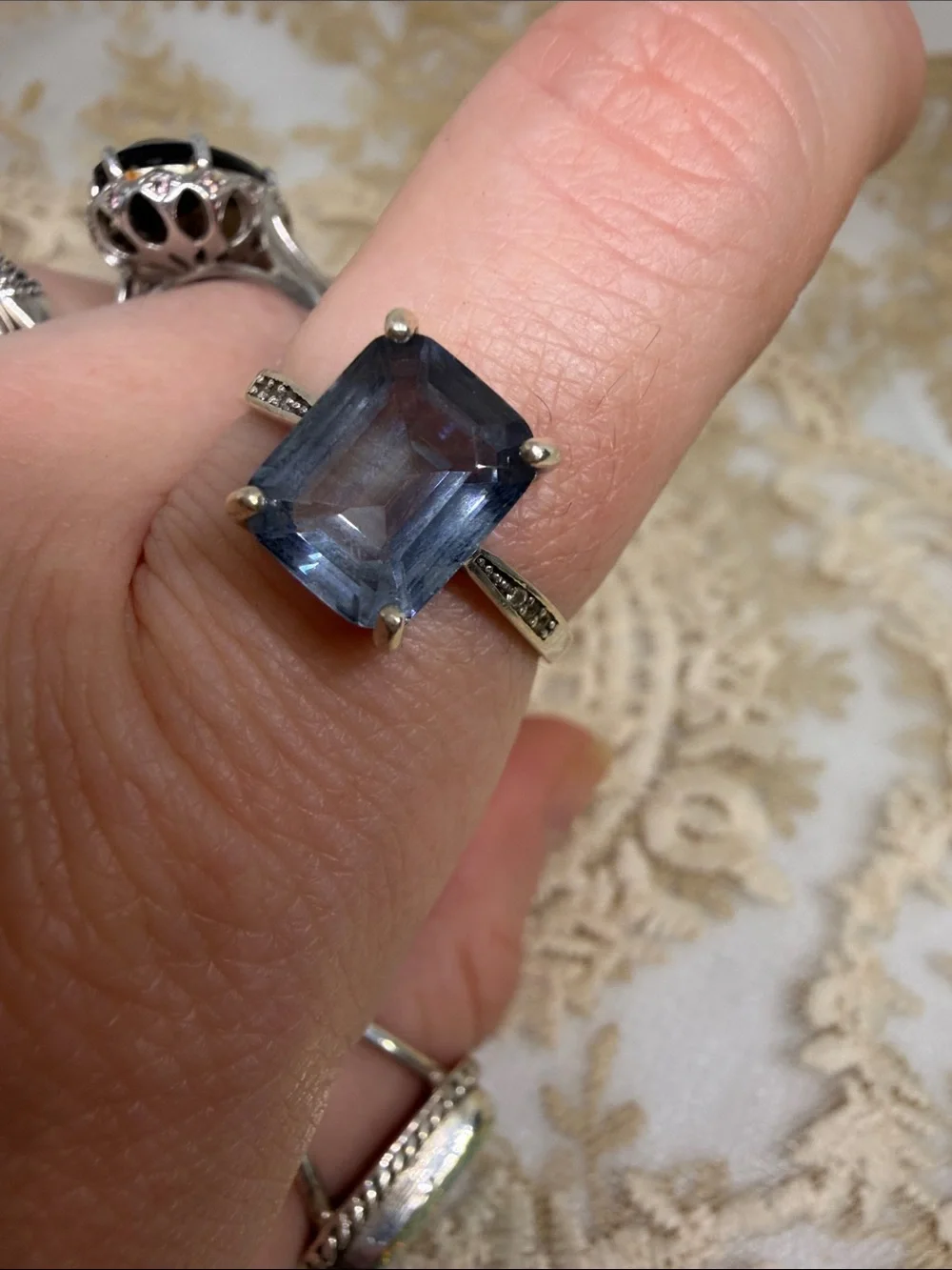 Vintage 4ct Genuine Tanzanite 925 Ring Sz 8.5 Old Hollywood Estate Old Money